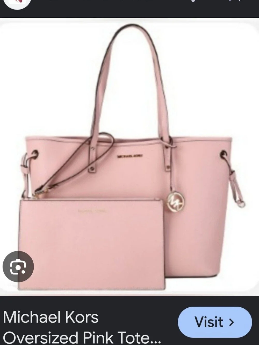 Michael Kors Jet Set Leather Pink Tote with Wristlet, EUC